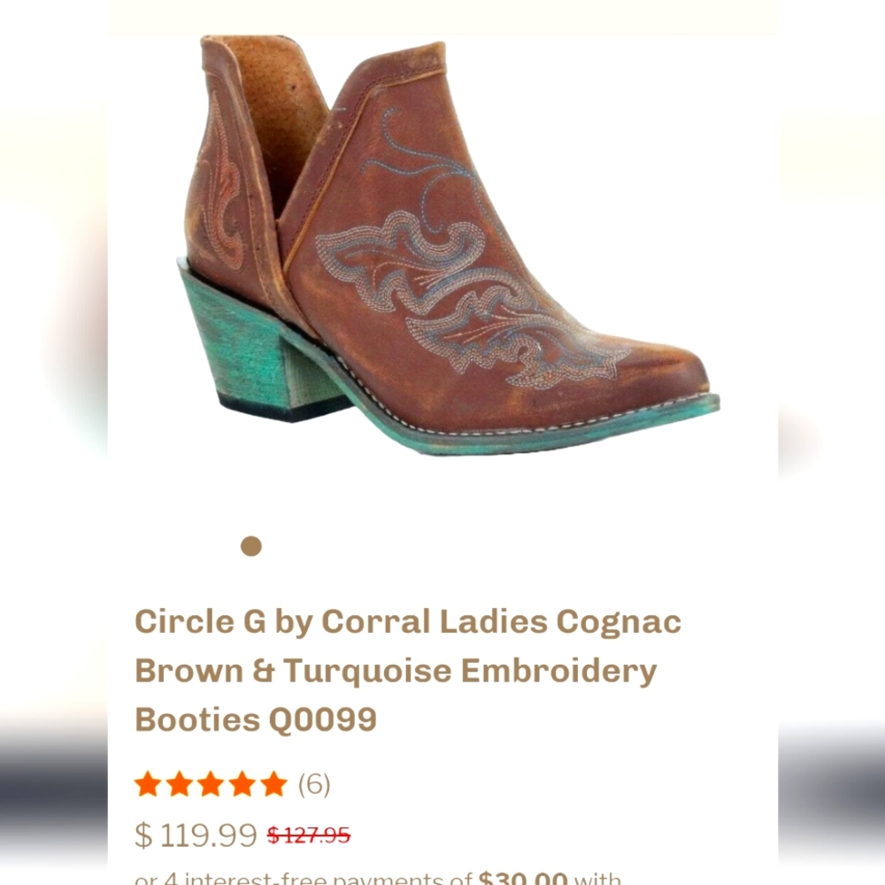 Circle G by Corral booties.Size 10 NWOT